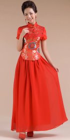 Short-sleeve Long-length Bridal Cheongsam (RM)