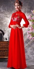 3/4-sleeve Long-length Bridal Cheongsam (RM)