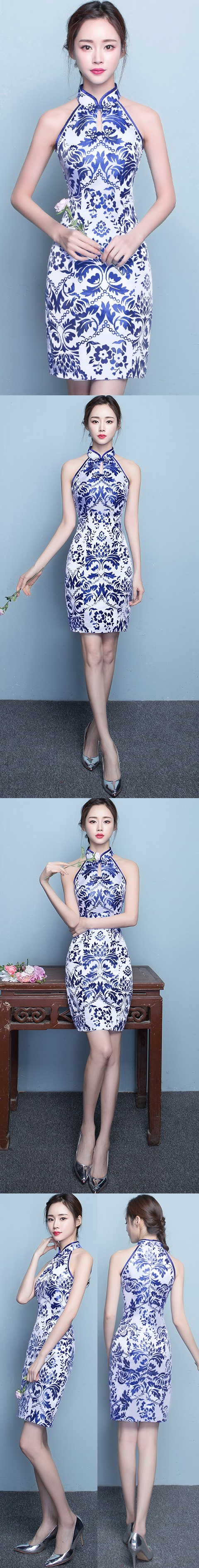 Cut-in-shoulder Short-length Evening-dress Cheongsam (RM)