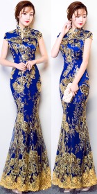 Cup-sleeve Long-length Evening-dress Cheongsam (RM/CM)