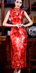 Sleeveless Long-length Brocade Cheongsam (RM)