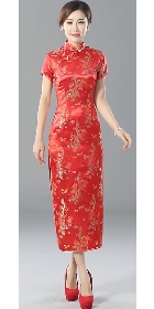 Short-sleeve Long-length Brocade Cheongsam (RM)