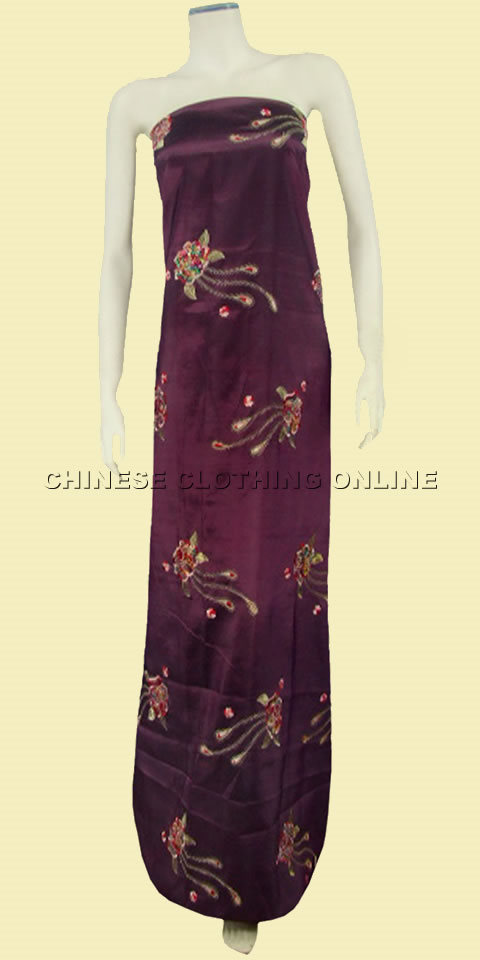 Fabric - Phoenix Tail Embroidery Chameleon Thai Silk (Purple)