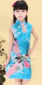 Girl's Sleeveless Floral Cheongsam Dress (RM)