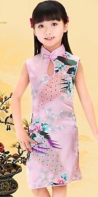 Girl's Sleeveless Floral Cheongsam Dress (RM)