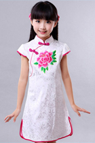 Girl's Cup-sleeveless Embroidery Cheongsam (RM)