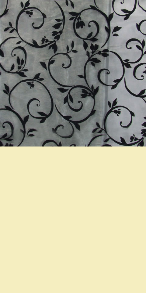 Fabric - See-through Embroidery Velvet Gauze (Black)