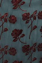 Fabric - See-through Embroidery Silk Velvet Gauze (Red)