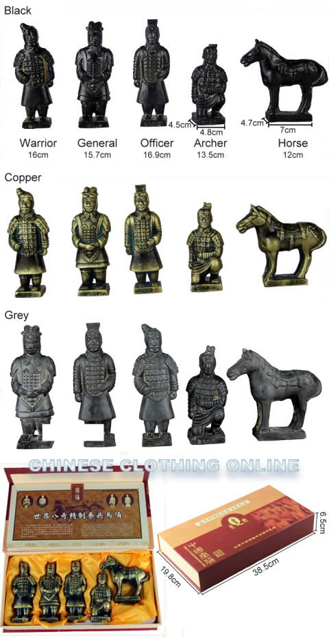 5-piece (16cm) Miniature Terracotta Army
