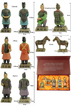 Colored 5-piece (12cm) Miniature Terracotta Army