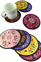 Chinese Ethnic Embroidery Coaster (4 pcs)