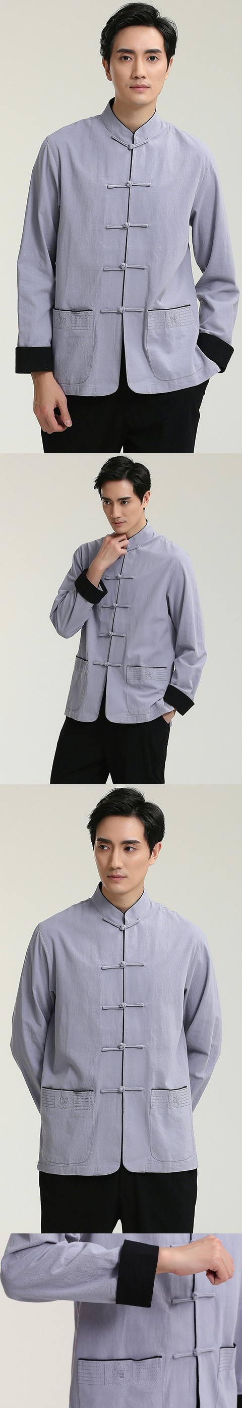Bargain - Mandarin Plain Soft Linen Shirt (RM)