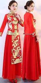 Red Evening-dress / Bridal Skirt Suit