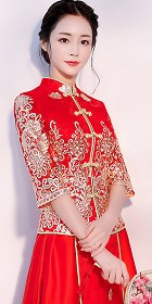 Red Evening-dress / Bridal Skirt Suit