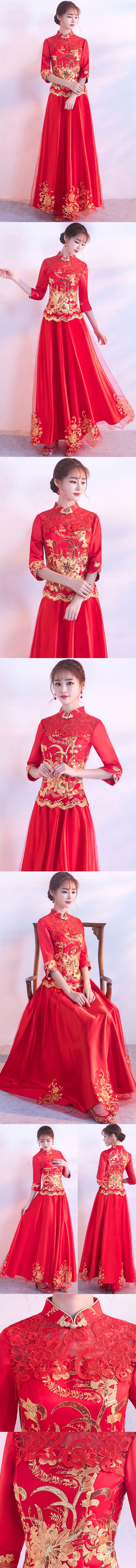 Red Evening-dress / Bridal Skirt Suit