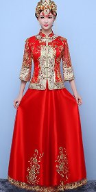 Red Evening-dress / Bridal Skirt Suit