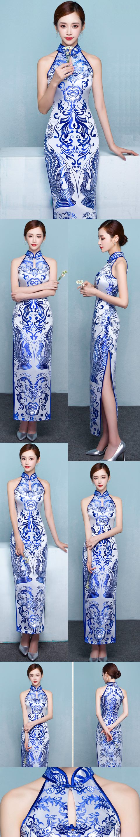 Cut-in-shoulder Magnificent Long-length Cheongsam (CM)