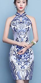 Cut-in-shoulder Magnificent Short-length Cheongsam (CM)