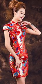 Cup-sleeve Magnificent Short-length Cheongsam (CM)