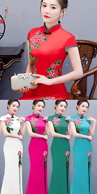 Long-length Silky Embroidery Cheongsam (CM/RM)