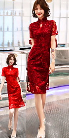 Magnificent Embroidery Gauze Short-sleeve Cheongsam (RM/CM)