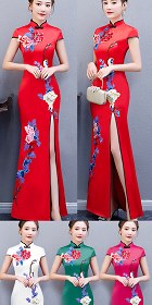 Long-length Silky Embroidery Cheongsam (CM/RM)