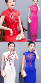 Long-length Silky Embroidery Cheongsam (CM/RM)