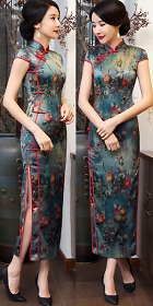 Long-length Silk Printing Cheongsam (RM)