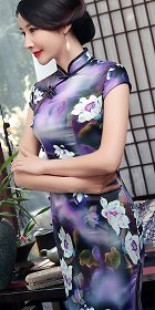 Long-length Silk Printing Cheongsam (RM)