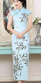 Long-length Silk Printing Cheongsam (RM)