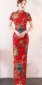 Long-length Ethnic Printing Cheongsam (CM/RM)