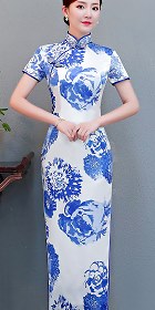 Short-sleeve Long-length Cheongsam (RM/CM)