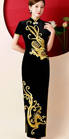 Gorgeous Dragon Phoenix Embroidery Long-length Cheongsam (RM/CM)