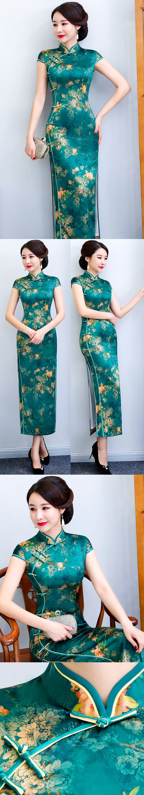 Cup-sleeve Long-length Cheongsam (RM)