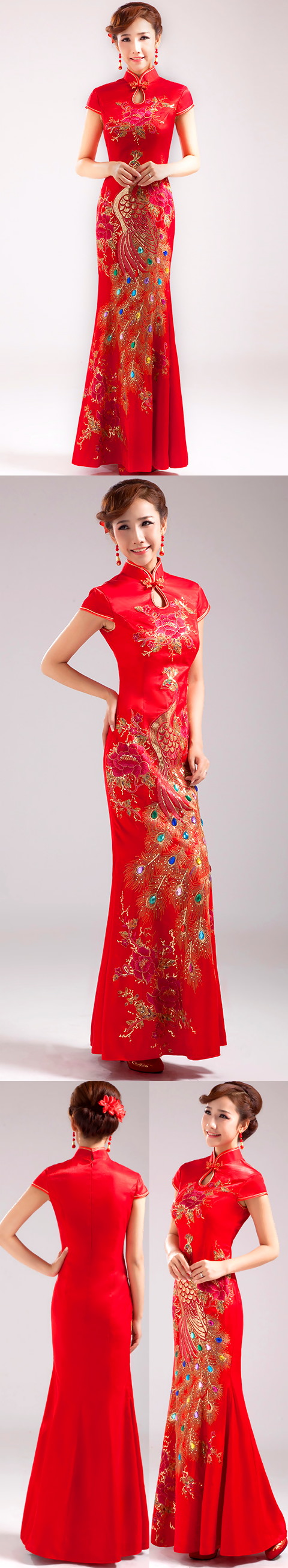 Cup-sleeve Fishtail Embroidery Cheongsam (RM/CM)