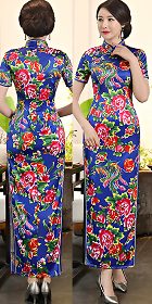 Long-length Ethnic Printing Cheongsam (CM/RM)