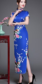 Bargain - Short-sleeve Long-length Brocade Cheongsam (RM)