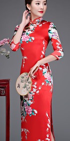 3/4-sleeve Long-length Cheongsam (RM)