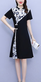 Modernized Short-sleeve Mid-length Cheongsam (RM)