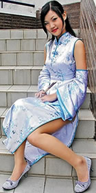 Sleeveless Long-length Cheongsam w/ Oversleeves (CM)