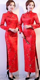 Long-sleeve Long-length Cheongsam (CM)