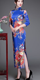 3/4-sleeve Long-length Cheongsam (CM)