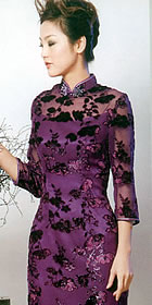 3/4-sleeve Long-length Cheongsam (CM)