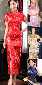 Short-sleeve Long-length Cheongsam (CM)