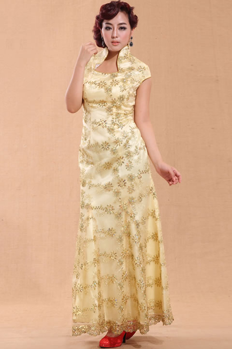 Cup-sleeve Long-length Cheongsam (CM)