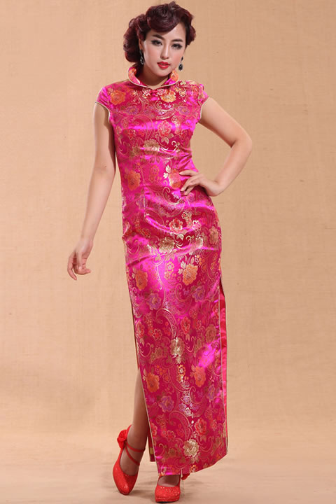 Cup-sleeve Long-length Cheongsam (CM)