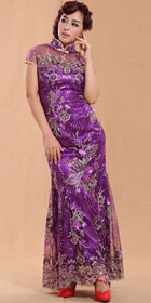 Cup-sleeve Long-length Cheongsam (CM)