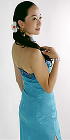 Cut-in Shoulders Bareback Long-length Cheongsam (CM)