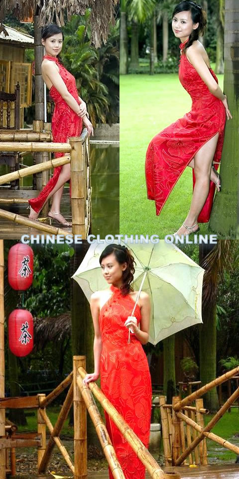 Cut-in Shoulders Bareback Long-length Cheongsam (CM)