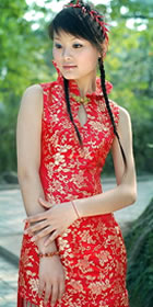 Sleeveless Vase Collar Long-length Cheongsam (CM)